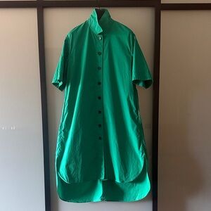 COS Emerald Green High-Low Shirt Dress